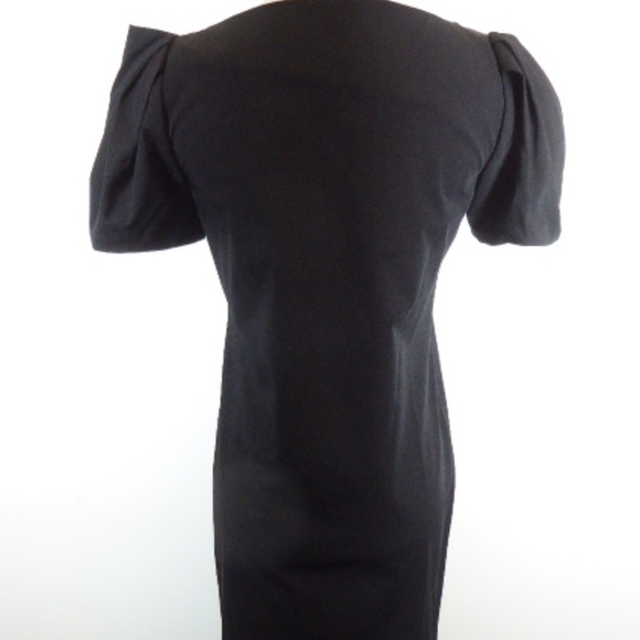 DVF black puff sleeve black dress 2 - Picture 3 of 4